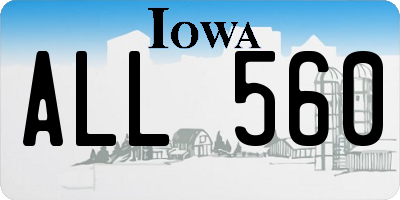 IA license plate ALL560