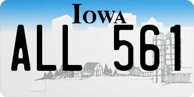 IA license plate ALL561