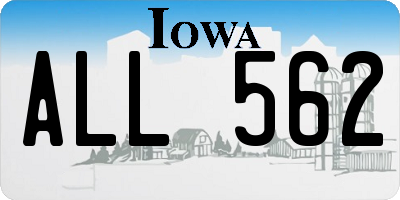 IA license plate ALL562