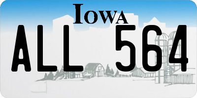 IA license plate ALL564