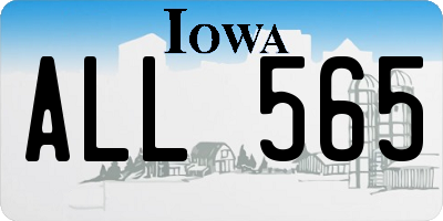 IA license plate ALL565