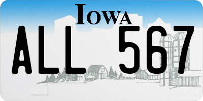 IA license plate ALL567
