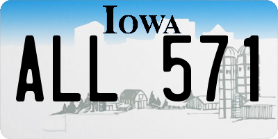 IA license plate ALL571