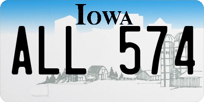 IA license plate ALL574