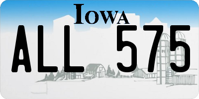 IA license plate ALL575