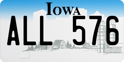 IA license plate ALL576