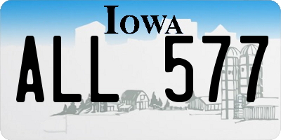 IA license plate ALL577