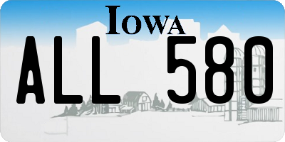 IA license plate ALL580