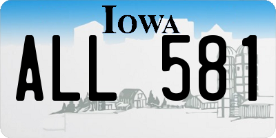 IA license plate ALL581