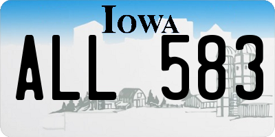 IA license plate ALL583