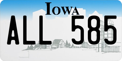 IA license plate ALL585
