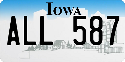 IA license plate ALL587