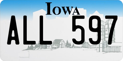 IA license plate ALL597