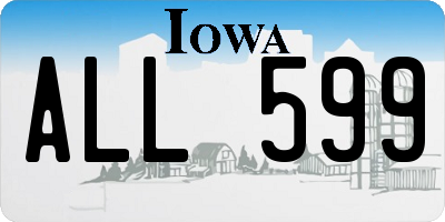 IA license plate ALL599