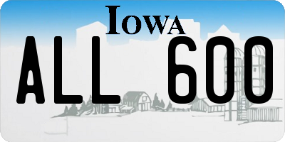 IA license plate ALL600