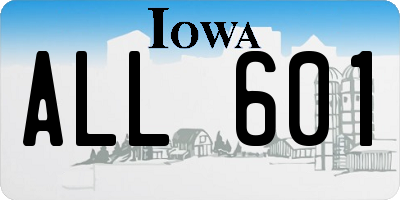 IA license plate ALL601