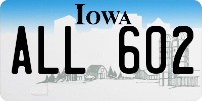 IA license plate ALL602