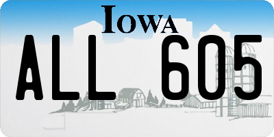 IA license plate ALL605