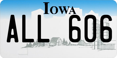 IA license plate ALL606