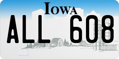 IA license plate ALL608