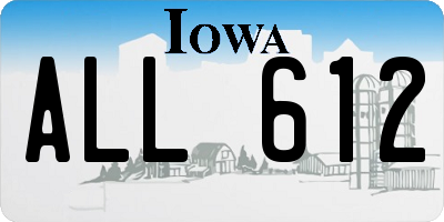 IA license plate ALL612