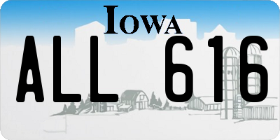 IA license plate ALL616