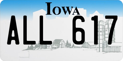 IA license plate ALL617