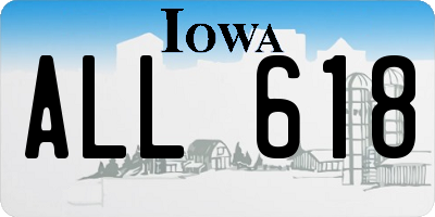 IA license plate ALL618