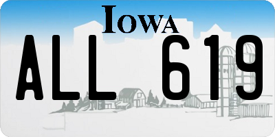 IA license plate ALL619