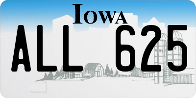 IA license plate ALL625