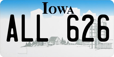 IA license plate ALL626