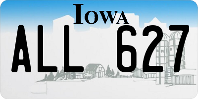 IA license plate ALL627