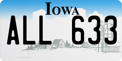 IA license plate ALL633