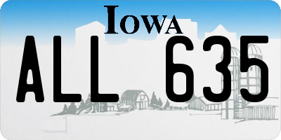 IA license plate ALL635