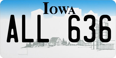 IA license plate ALL636