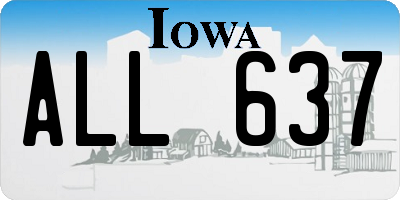 IA license plate ALL637