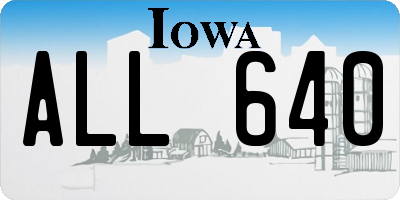 IA license plate ALL640