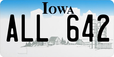 IA license plate ALL642