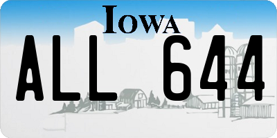 IA license plate ALL644
