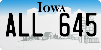 IA license plate ALL645