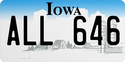IA license plate ALL646