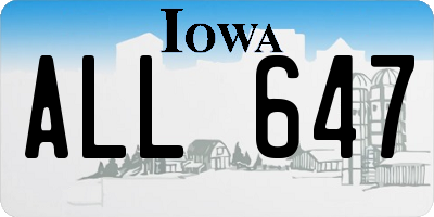 IA license plate ALL647