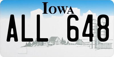 IA license plate ALL648