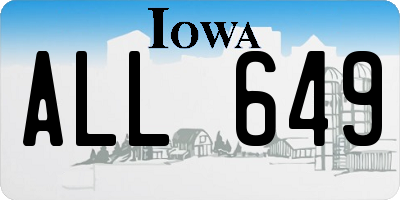 IA license plate ALL649