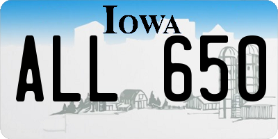 IA license plate ALL650