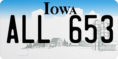 IA license plate ALL653