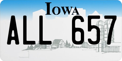 IA license plate ALL657