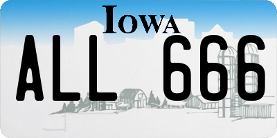IA license plate ALL666