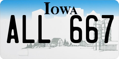 IA license plate ALL667