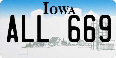 IA license plate ALL669
